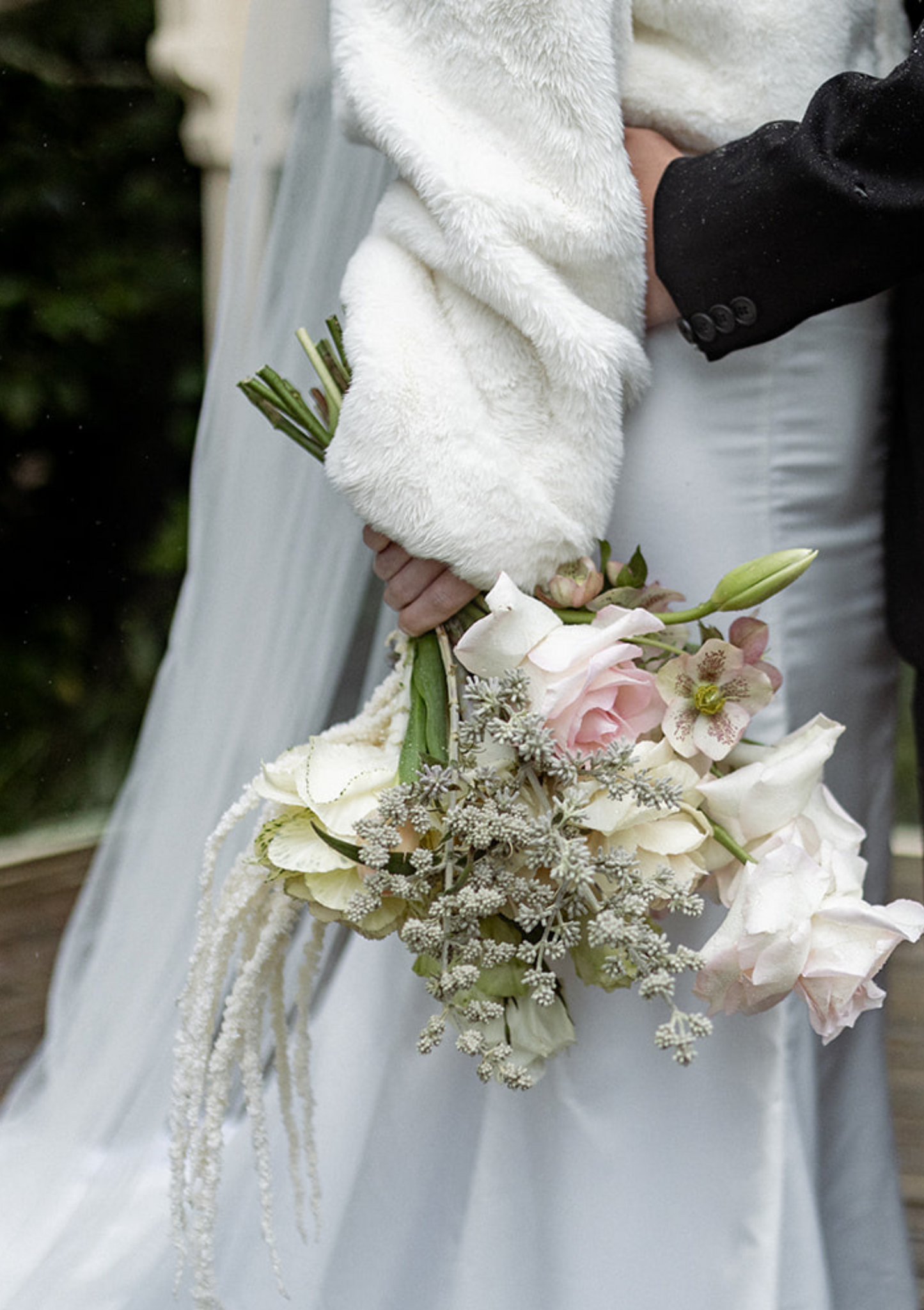 White Faux Fur Bridal Jacket