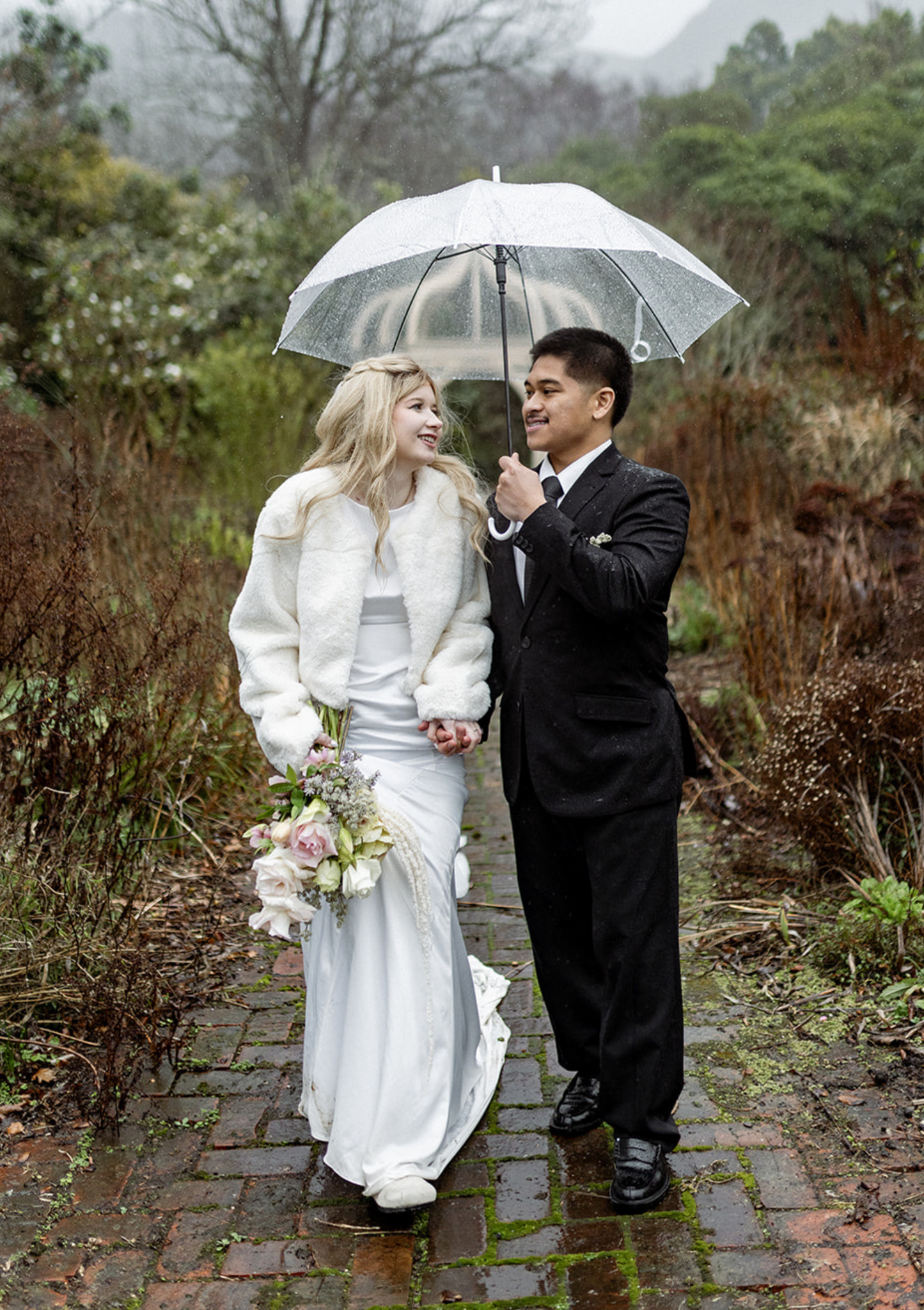 White Faux Fur Bridal Jacket