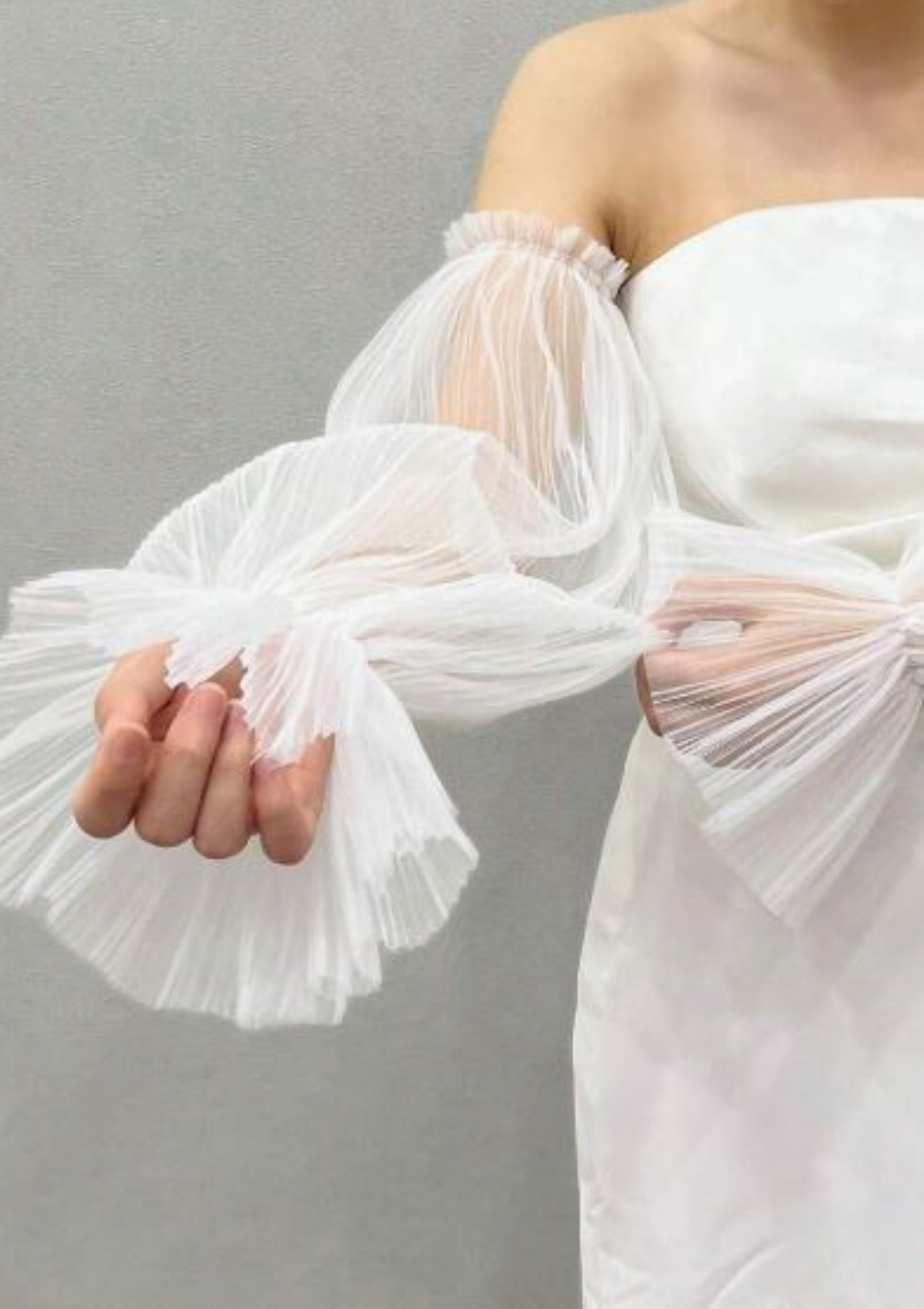 Removable Bridal Sleeves- Pleated