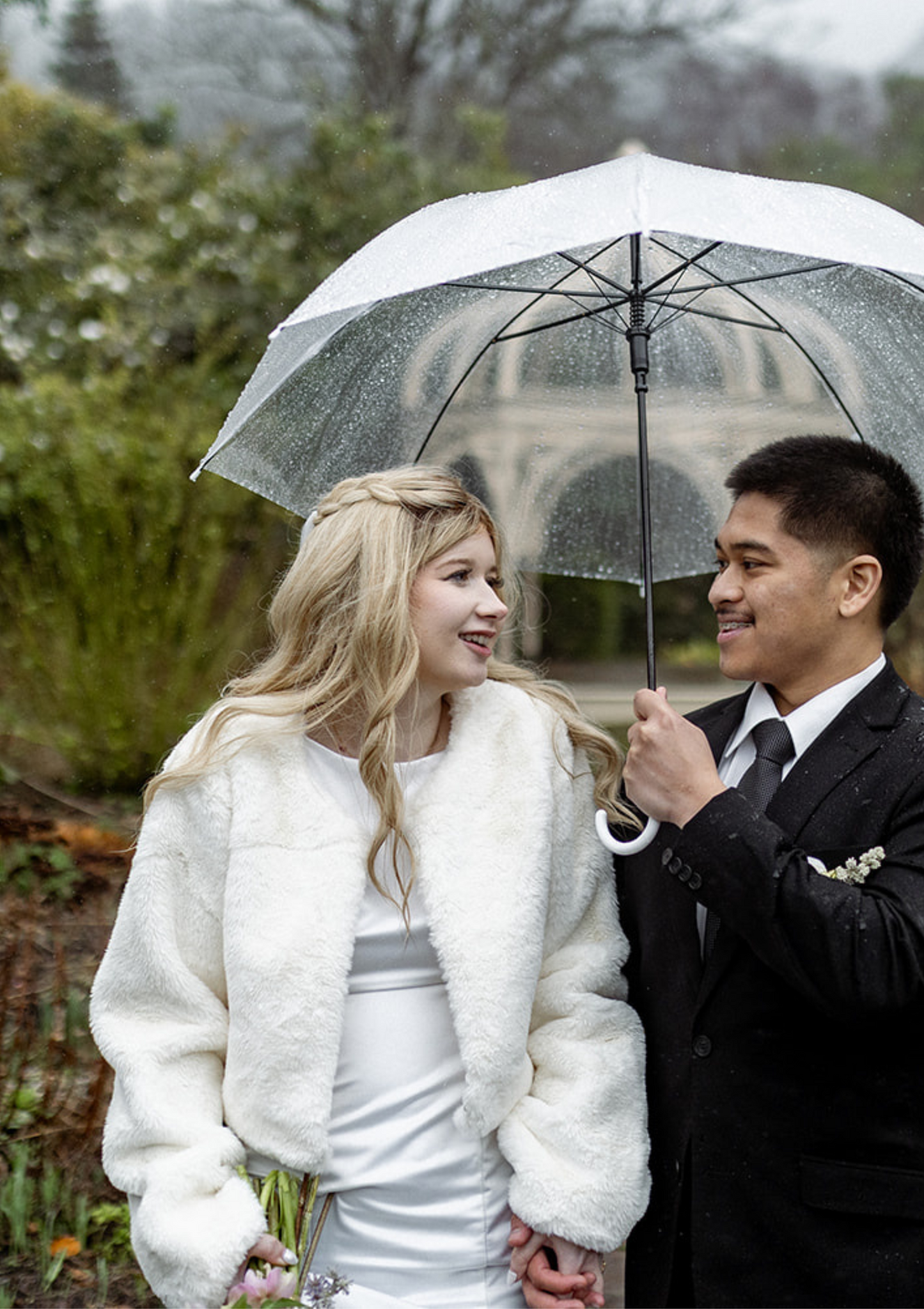 White Faux Fur Bridal Jacket