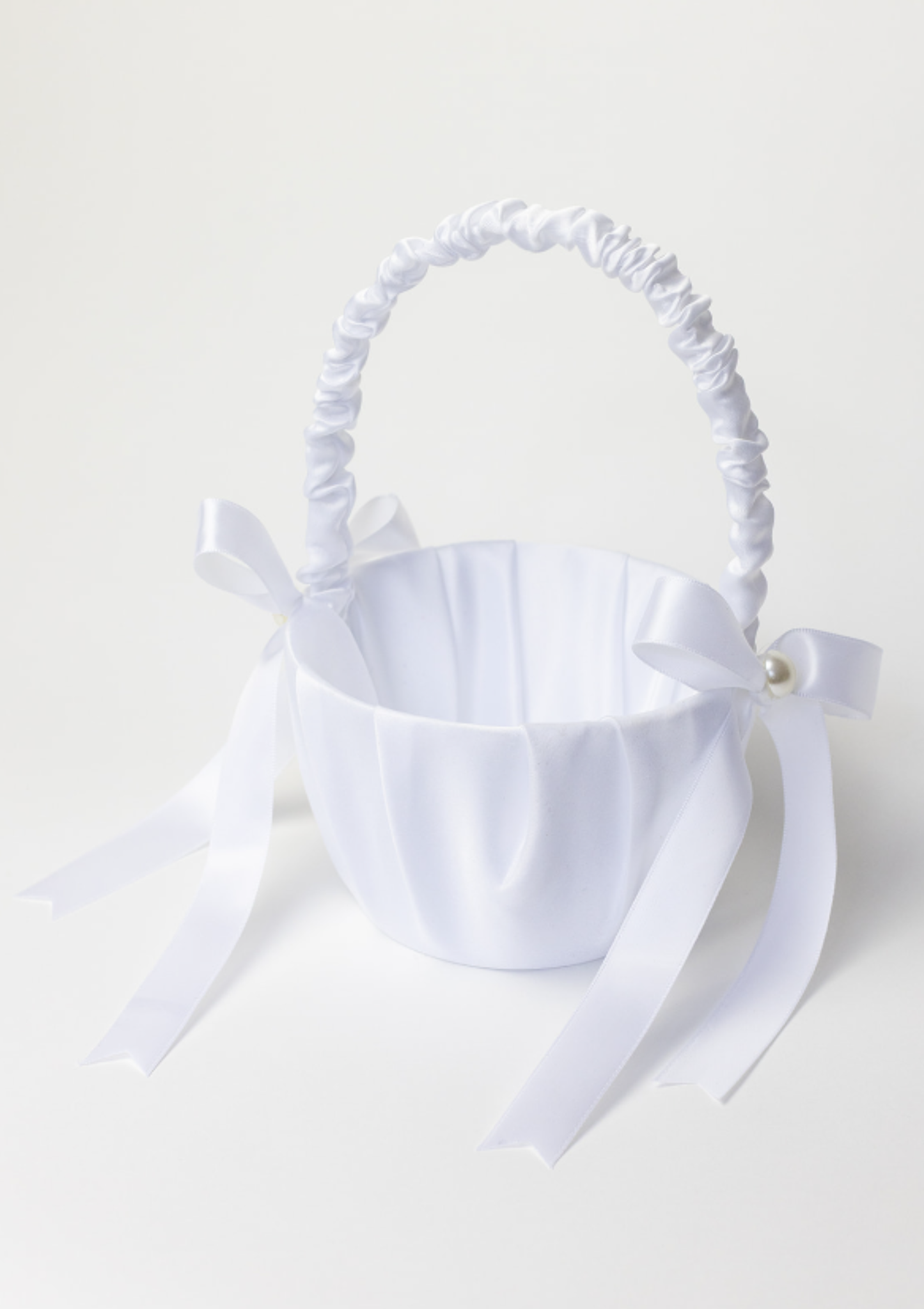White Flower Girl Confetti Basket