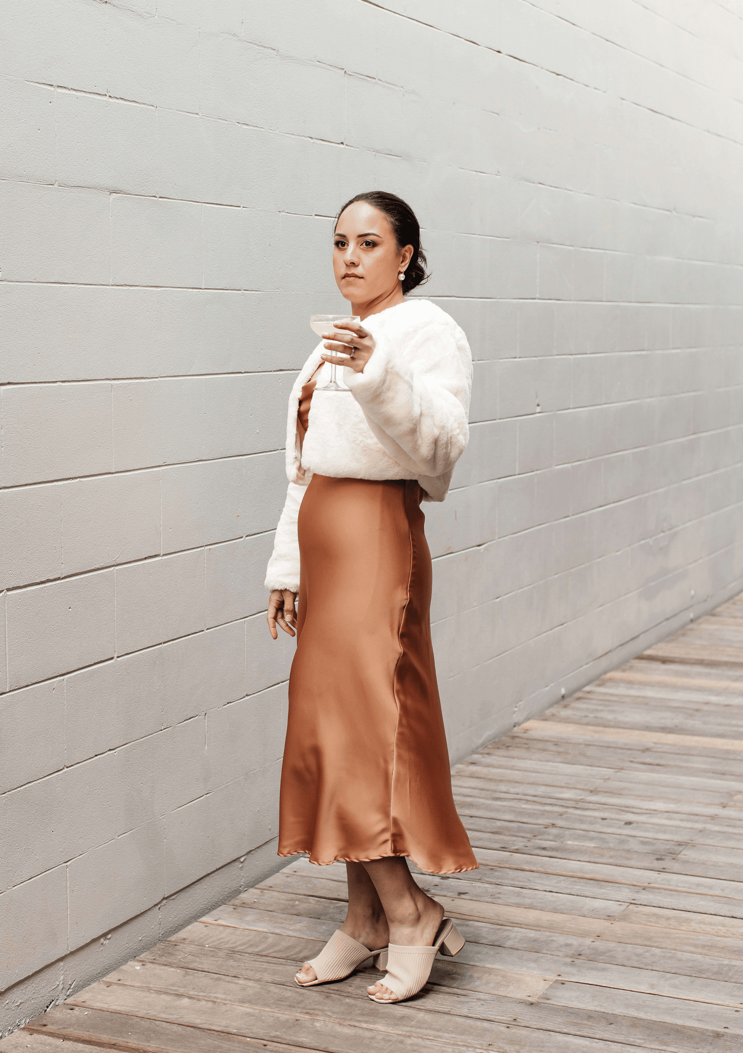 Terracotta Bridesmaid Dress- Cowl Neck