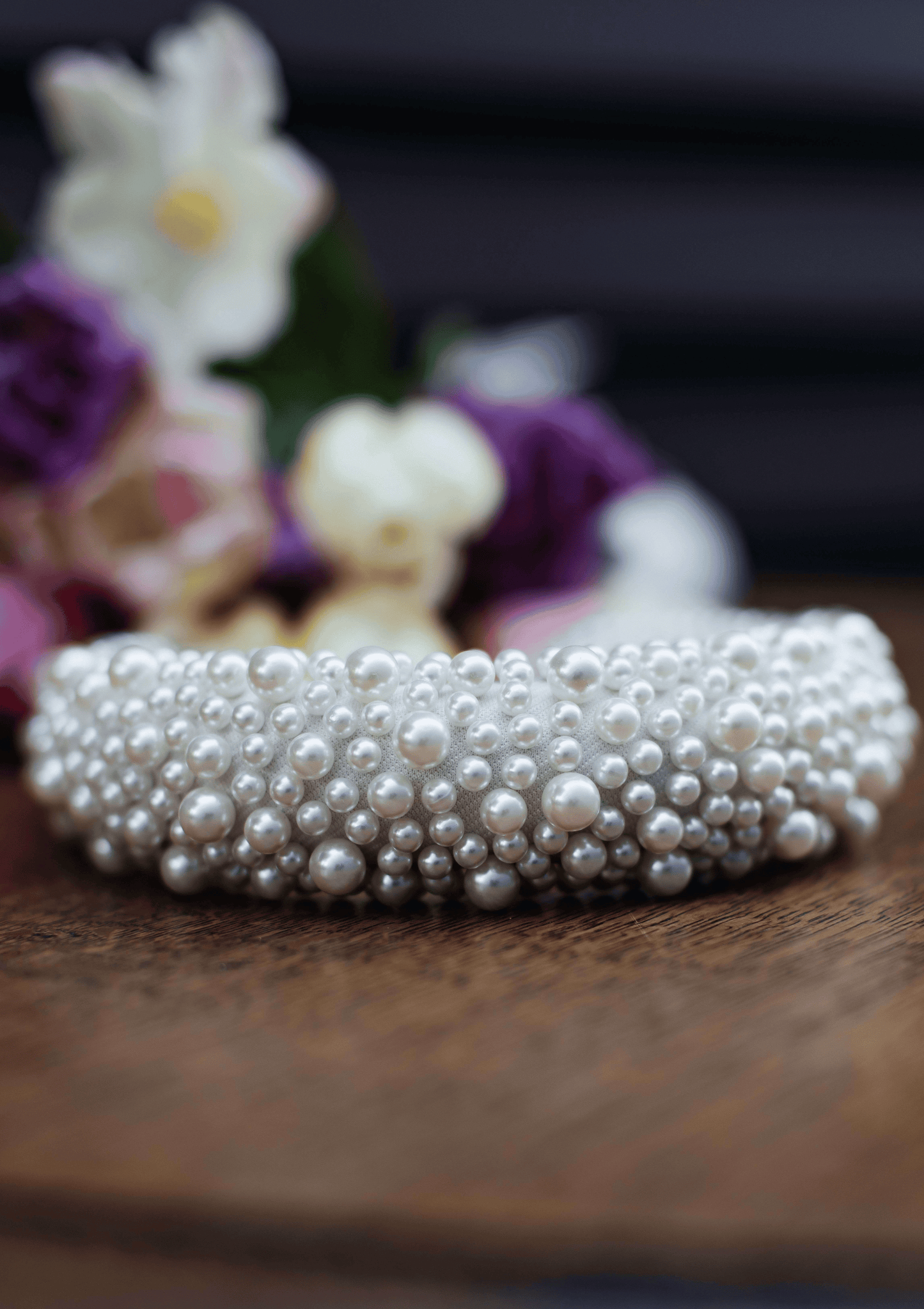 Wide Faux Pearl Headband