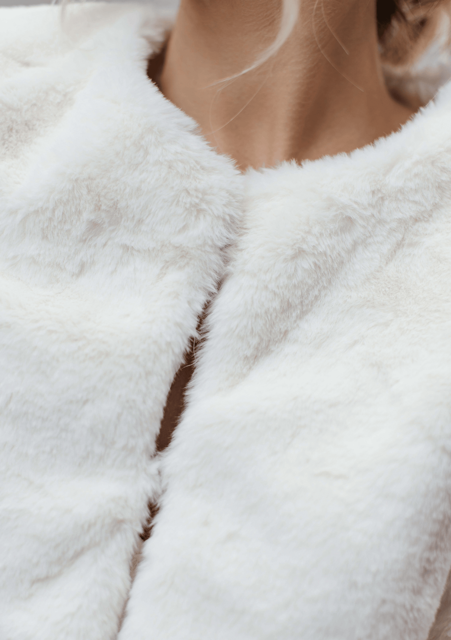 White Faux Fur Bridal Jacket