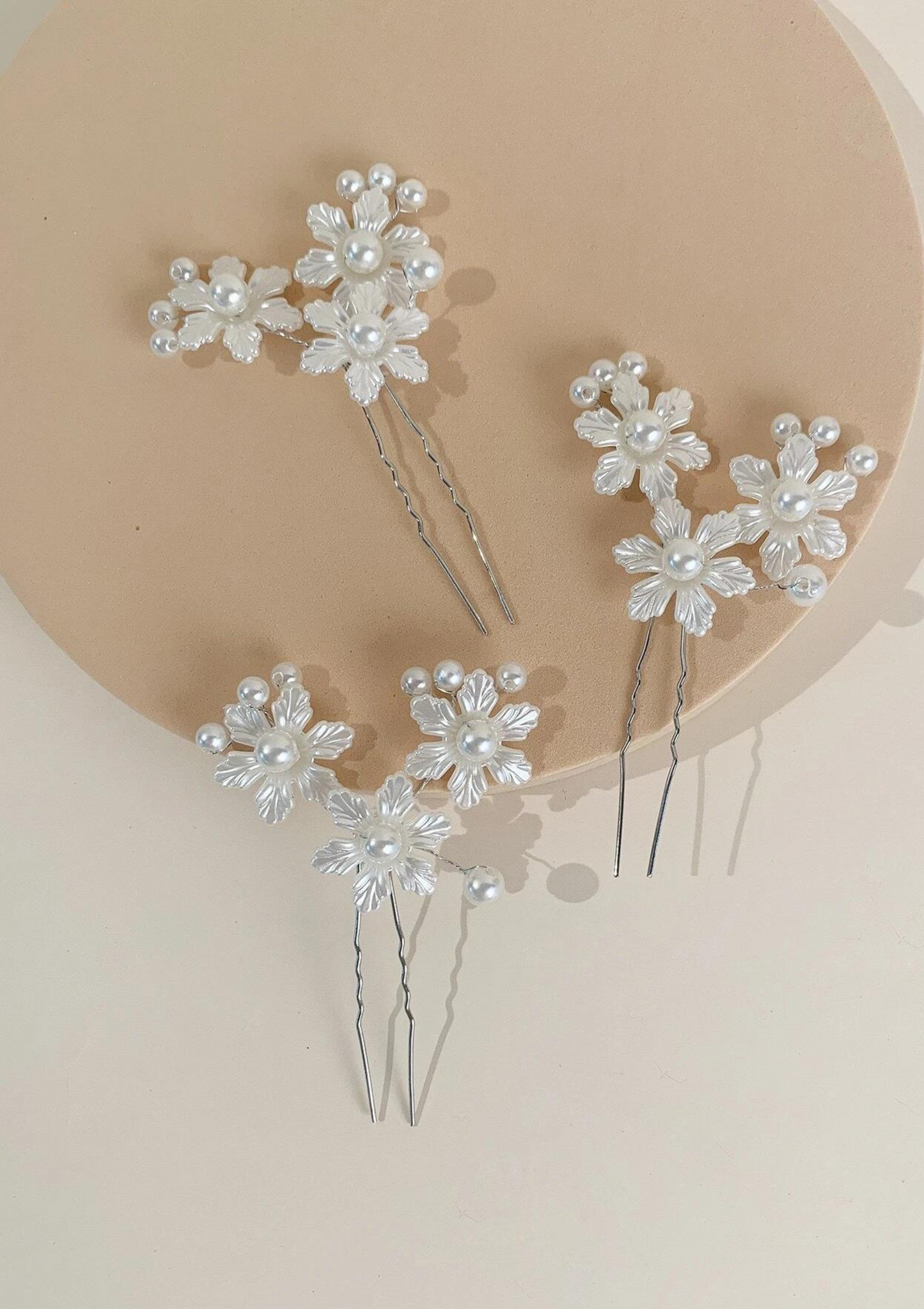 Faux Pearl & Flower Hair Pins