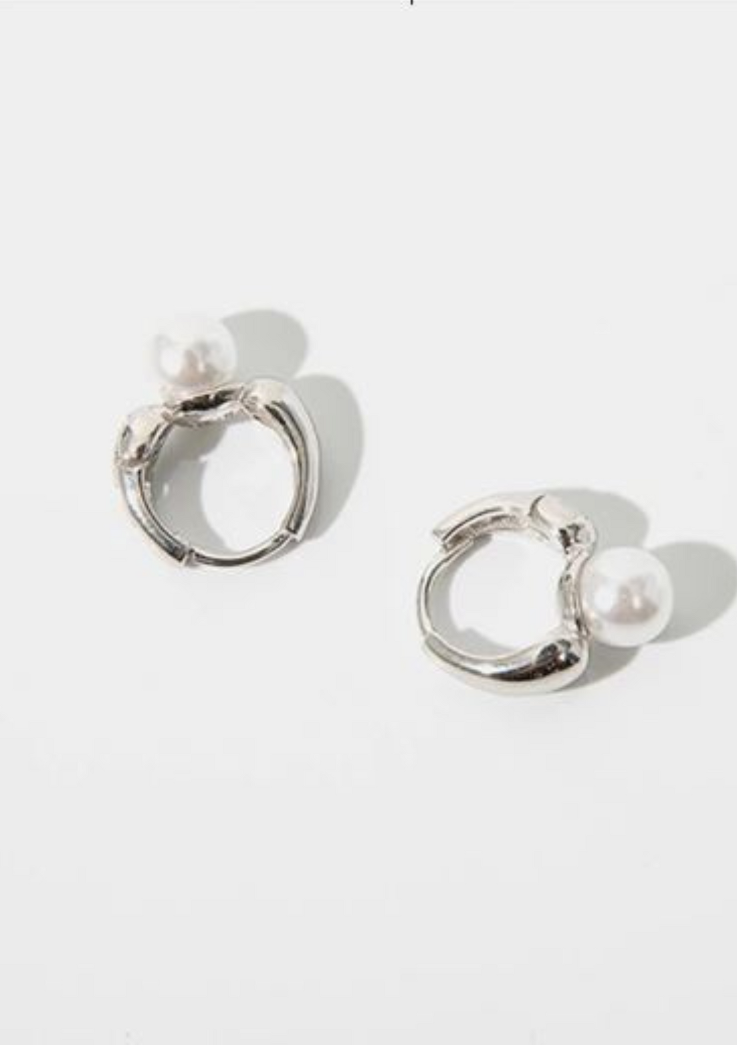Simple Pearl Hoop Earrings