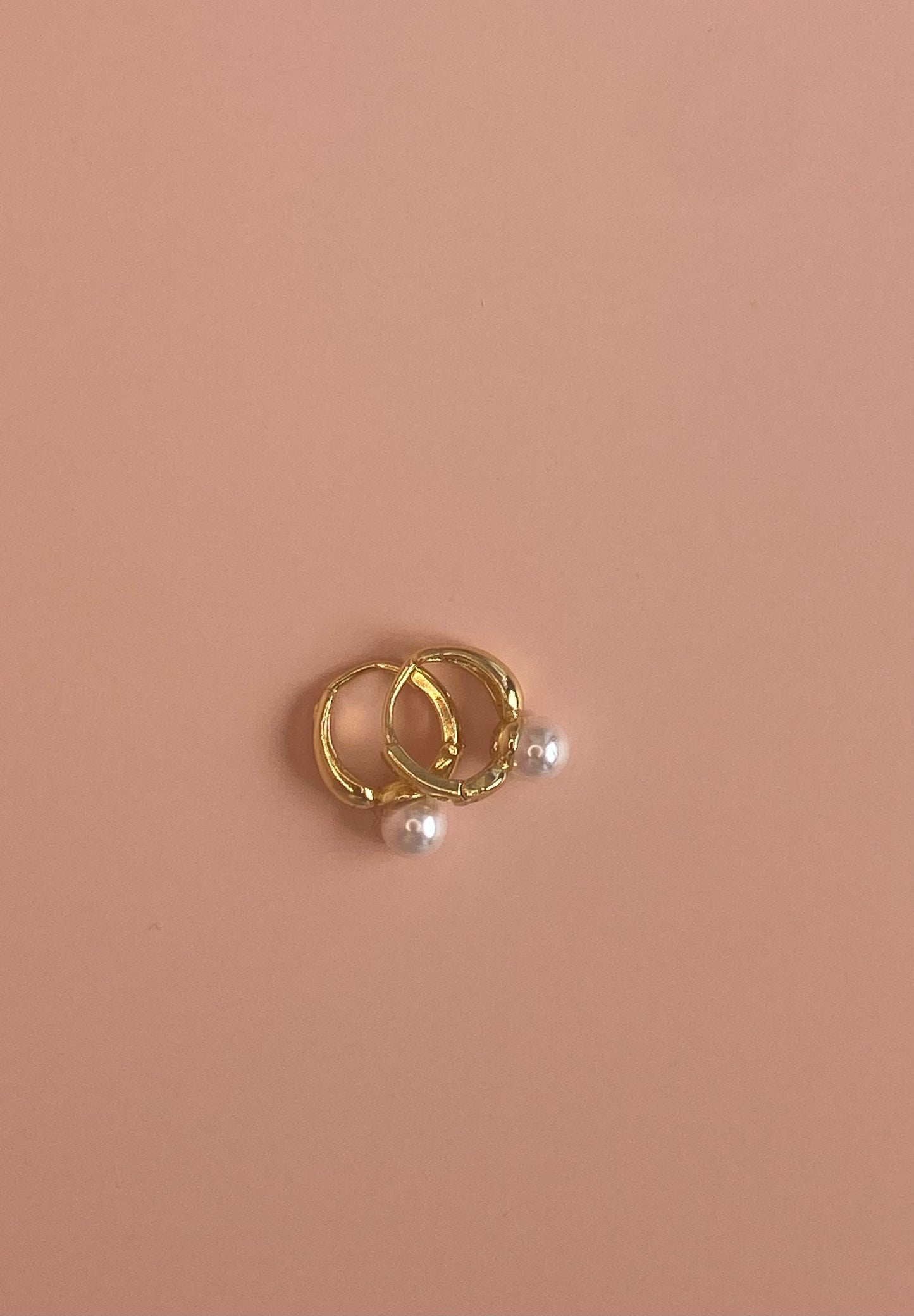 Simple Pearl Hoop Earrings