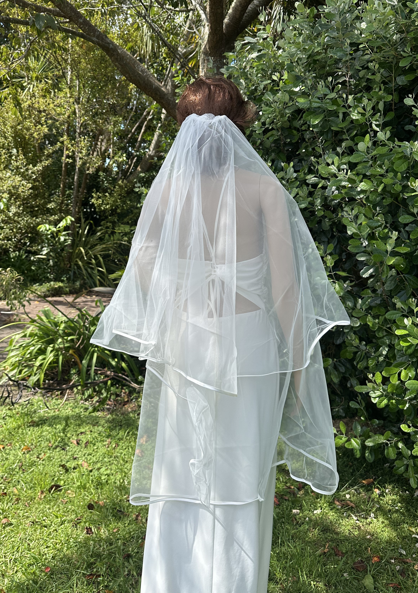 Satin Trim Blusher Veil 1m (Double Layer)