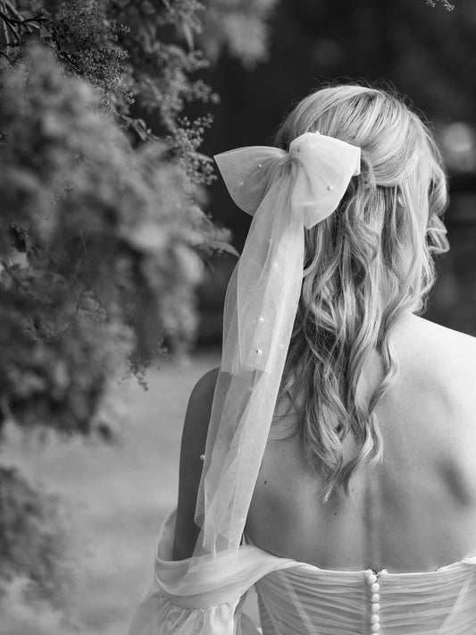 Faux Pearl Bridal Bow