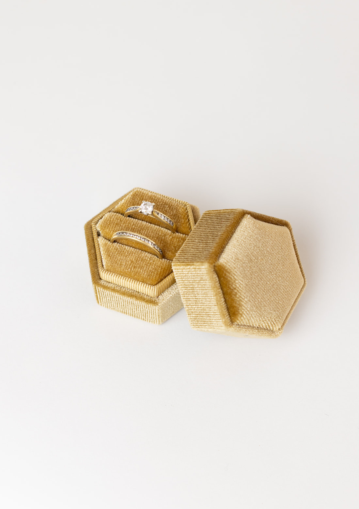 Hexagonal Velvet Ring Box