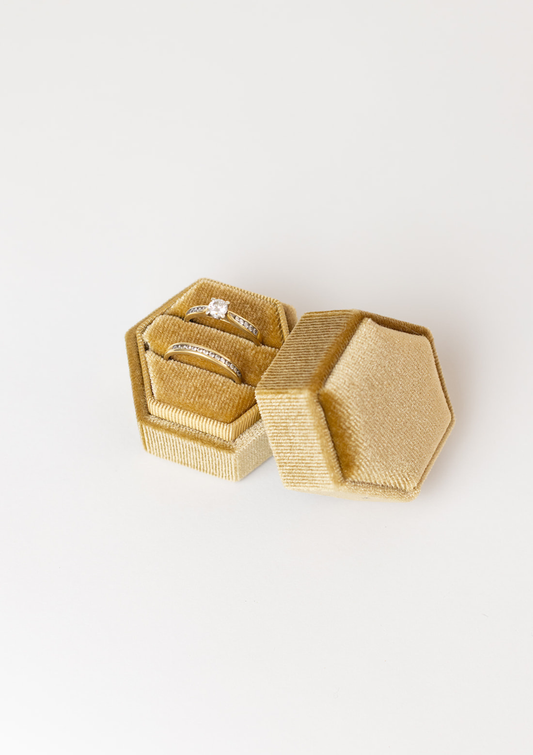 Hexagonal Velvet Ring Box