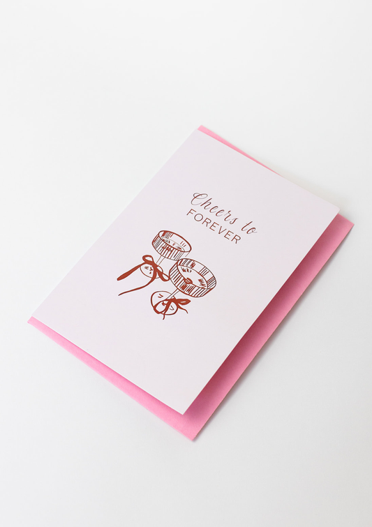 Cheers To Forever Wedding Card