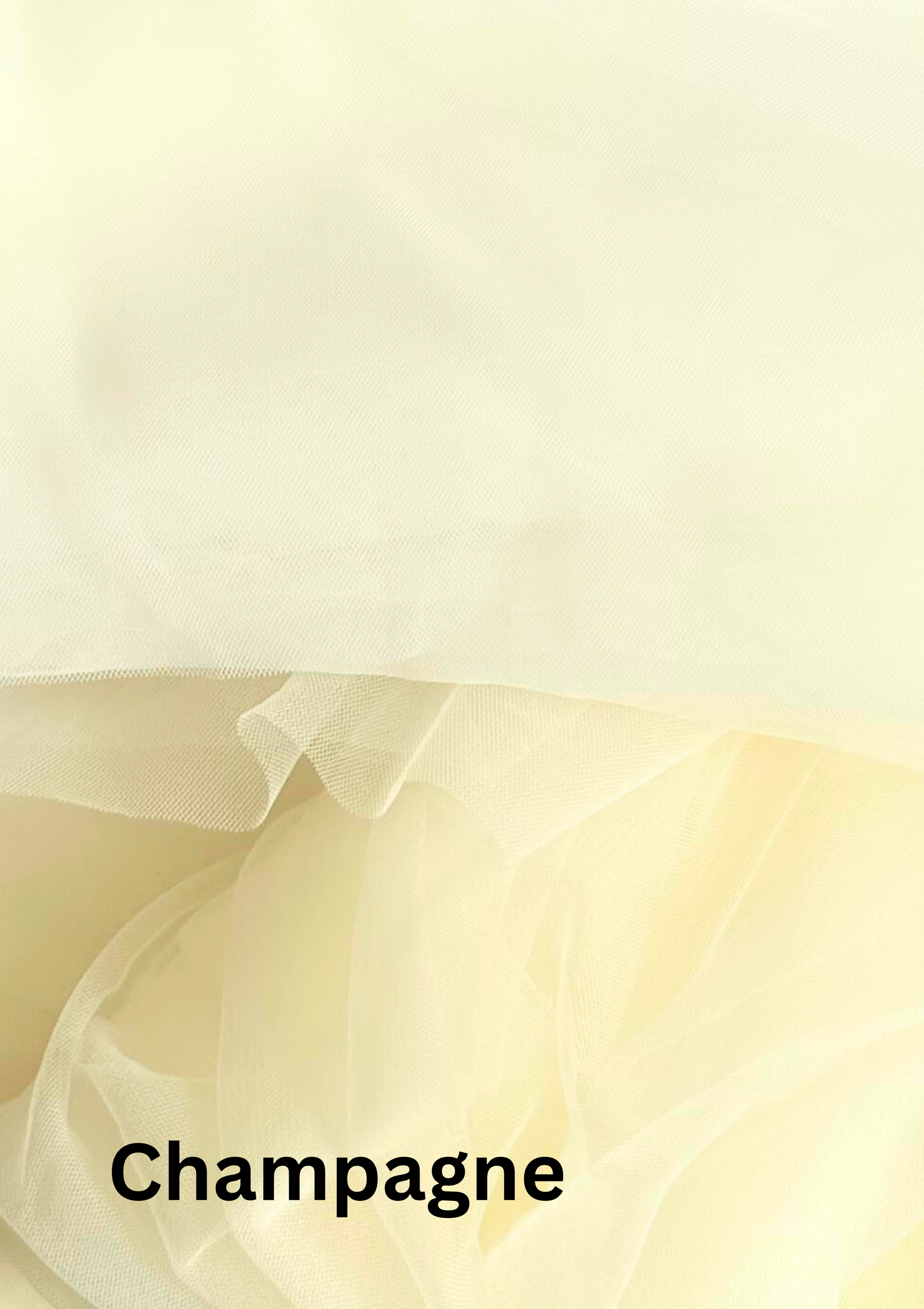 Cathedral veil laid flat showing colour champagne