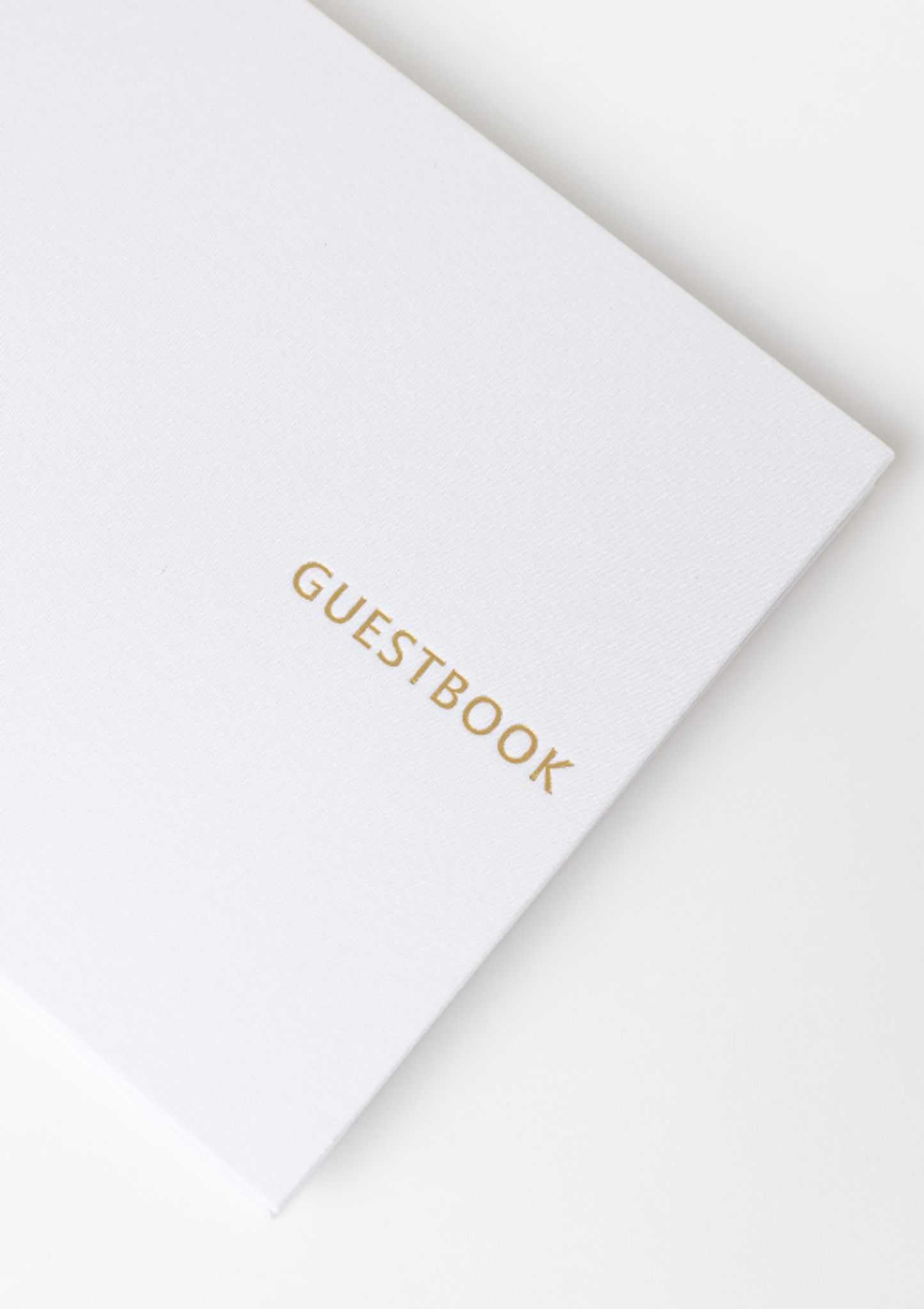 Beige Linen Wedding Guest Book – Hardback