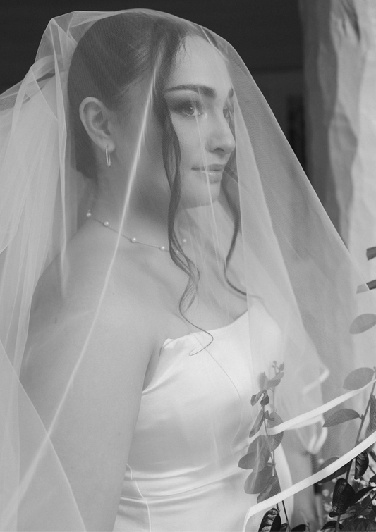 Satin Trim Blusher (Two Layer) Bridal Veil 3m