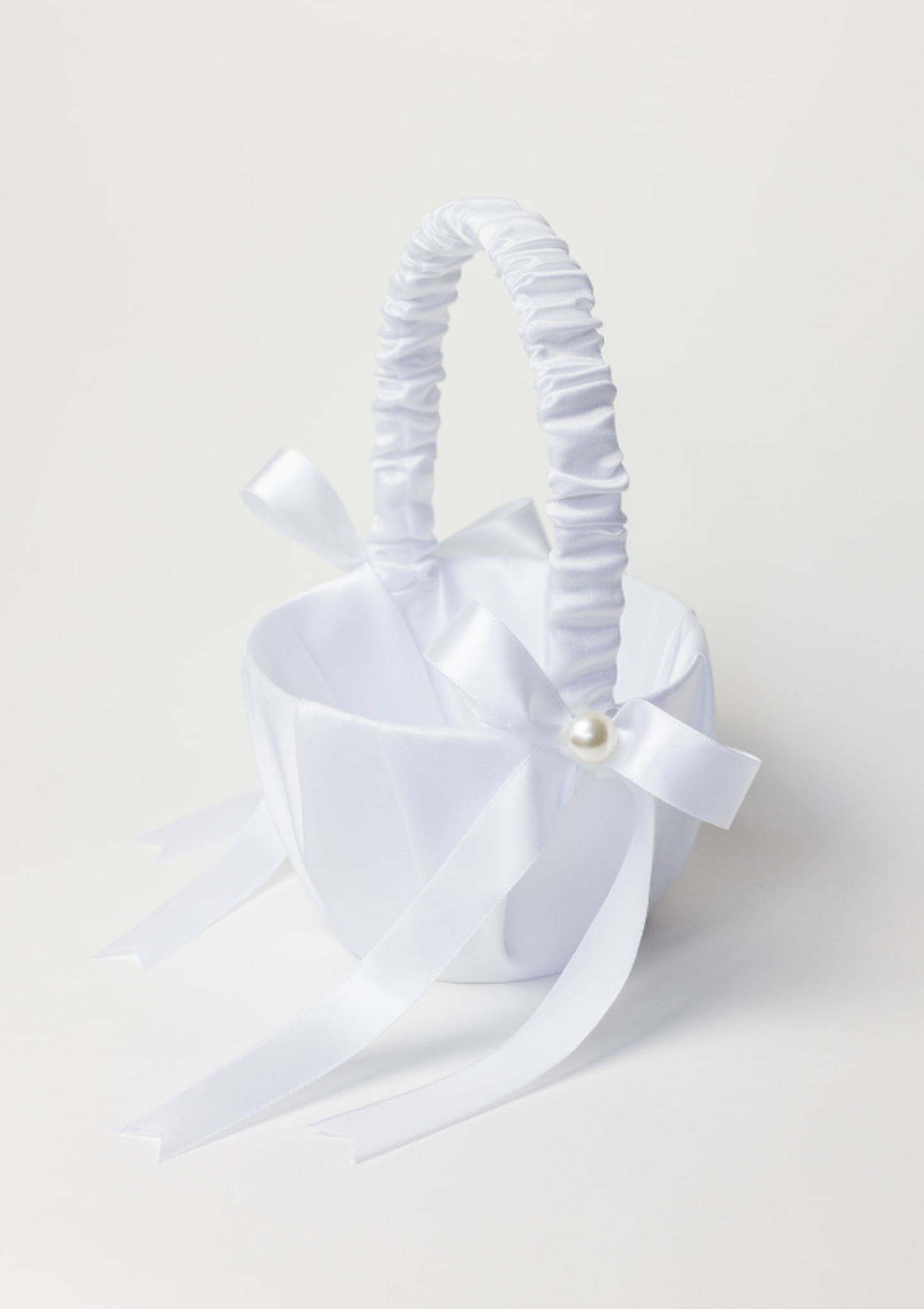 White Flower Girl Confetti Basket