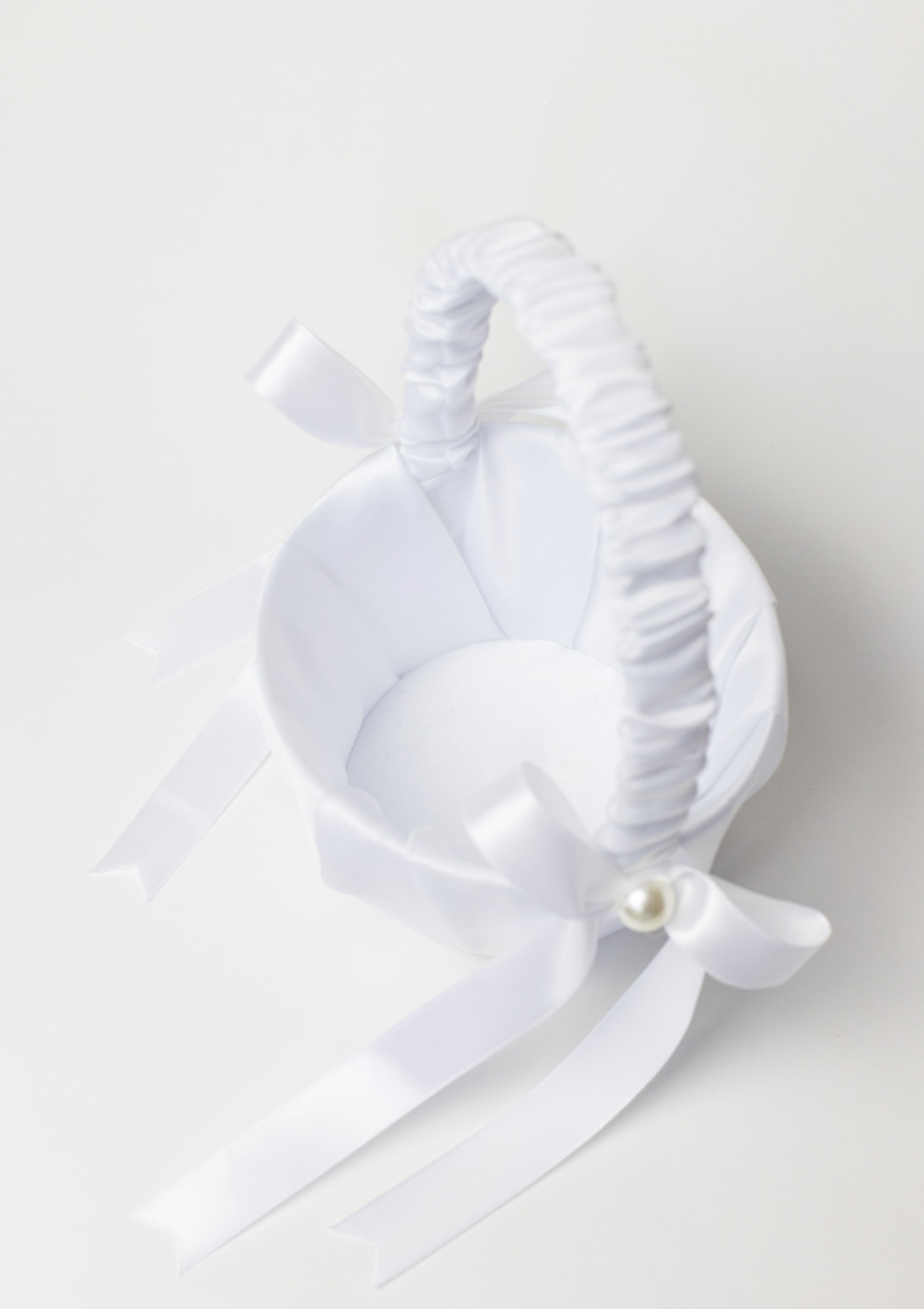 White Flower Girl Confetti Basket