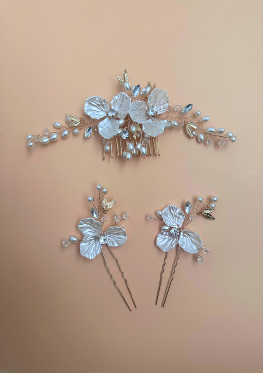 Isabella Gold Bridal Hair Pins