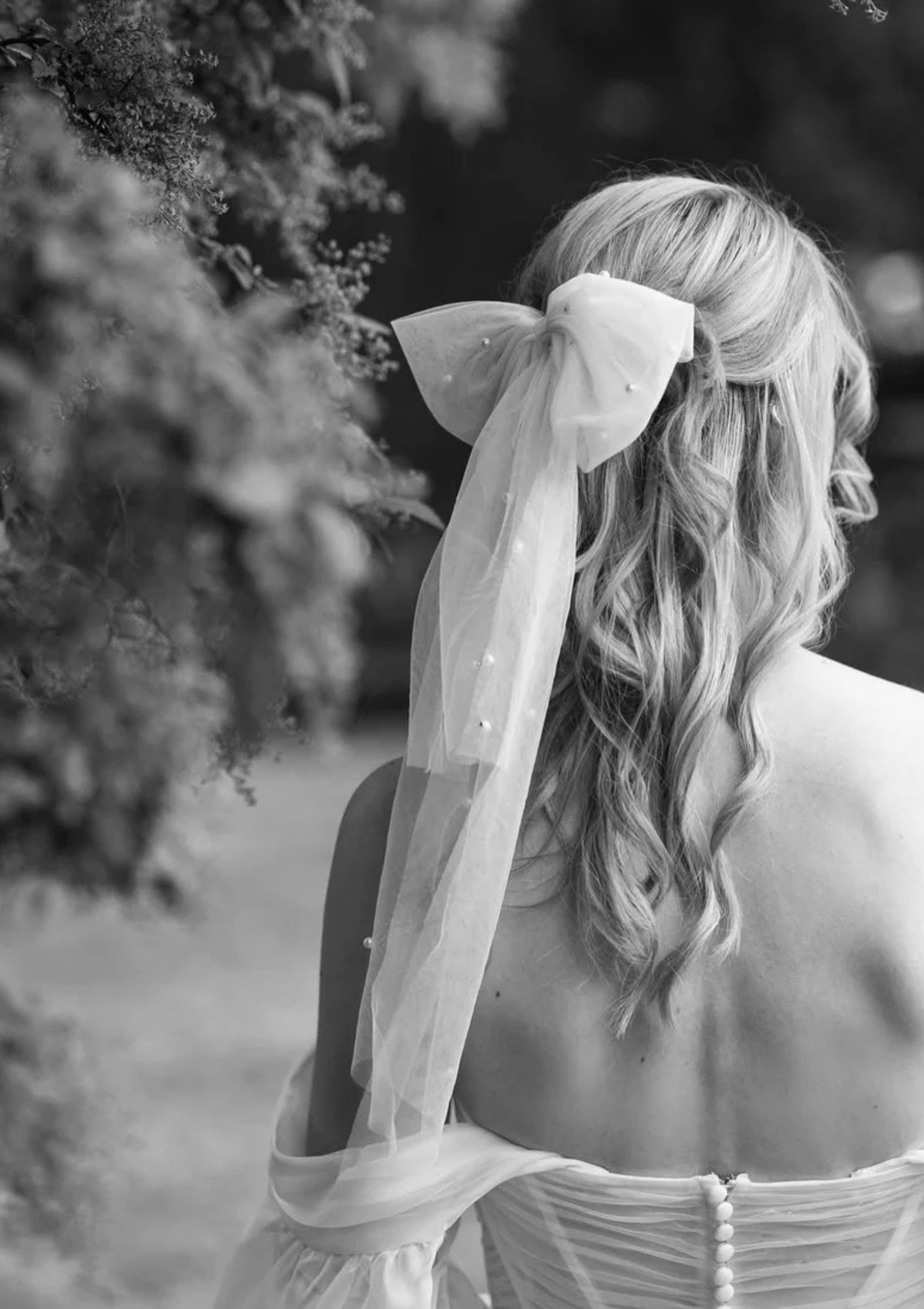 Faux Pearl Bridal Bow