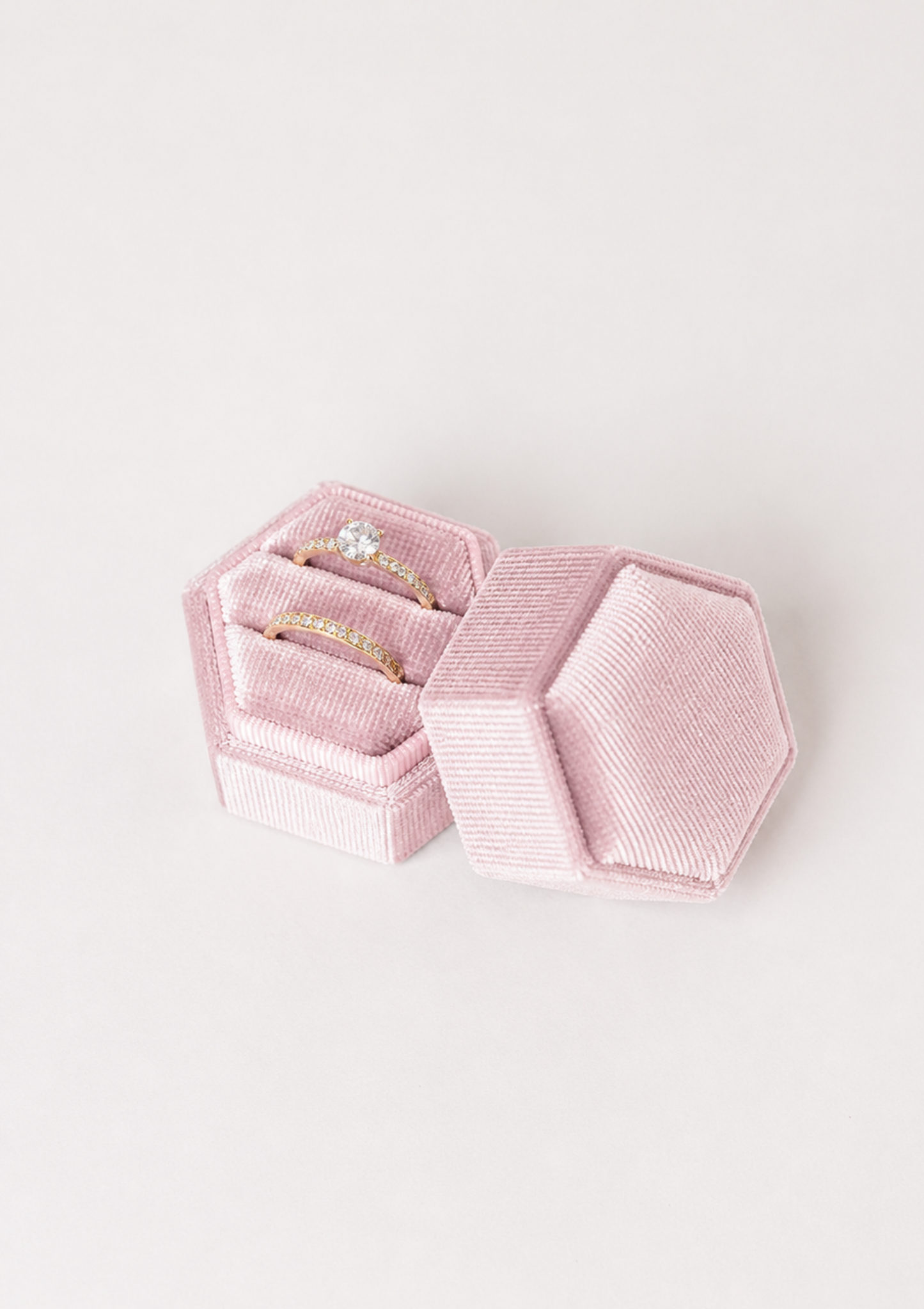 Hexagonal Velvet Ring Box- 5 Colour Options