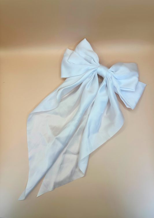Satin bridal bow wedding hair accessory