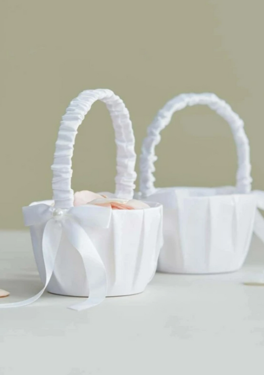 Flower Girl Basket White