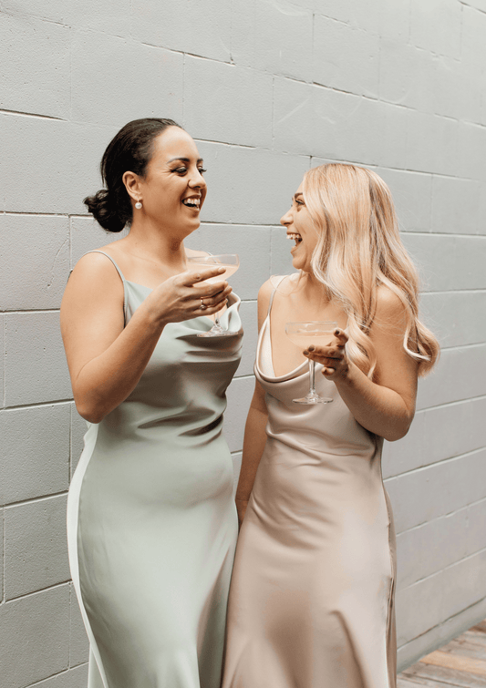 Sage Green Bridesmaid Dress- Cowl Neck