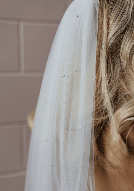 Pearl Bridal Veil 1m (Fingertip Veil)