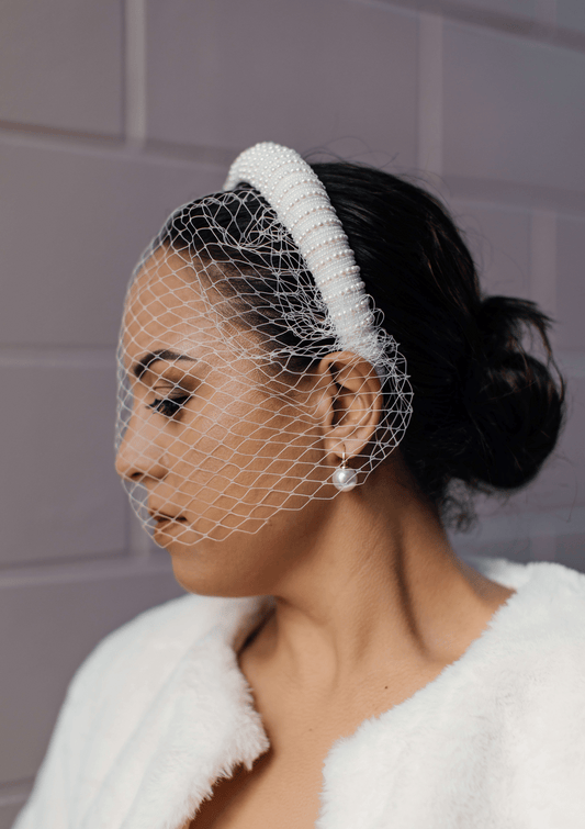 Pearl Bridal Birdcage Veil