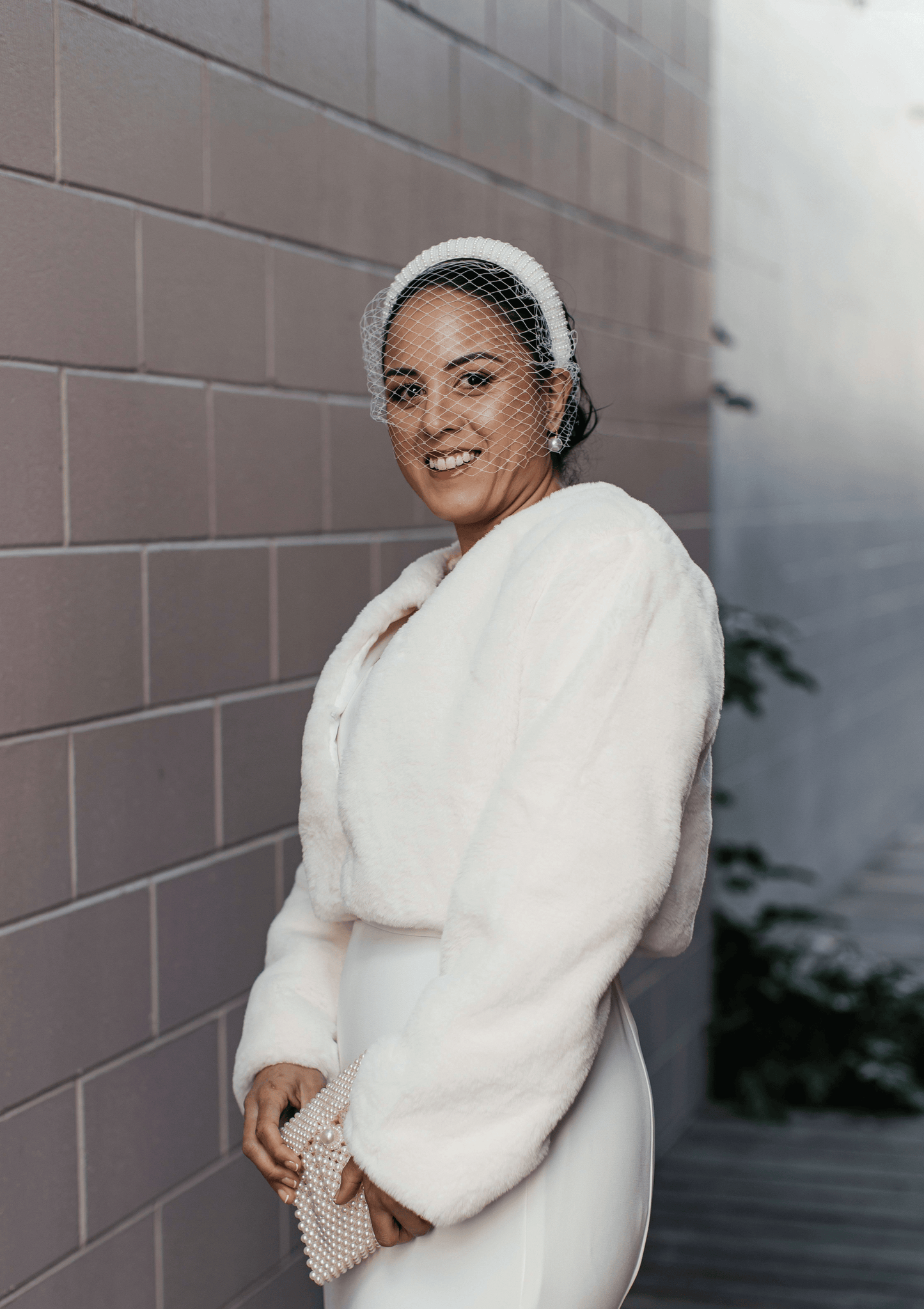 Pearl Bridal Birdcage Veil