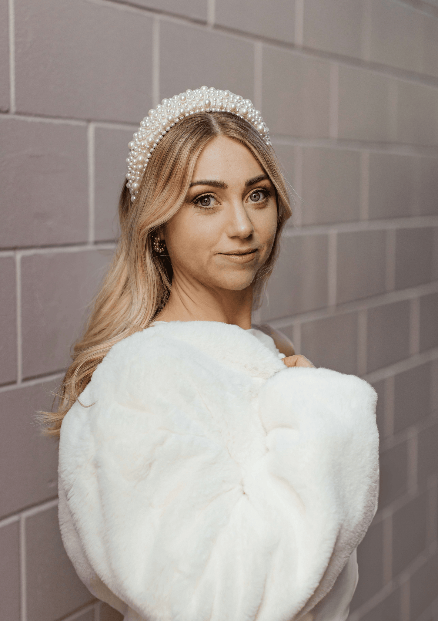 Wide Faux Pearl Headband
