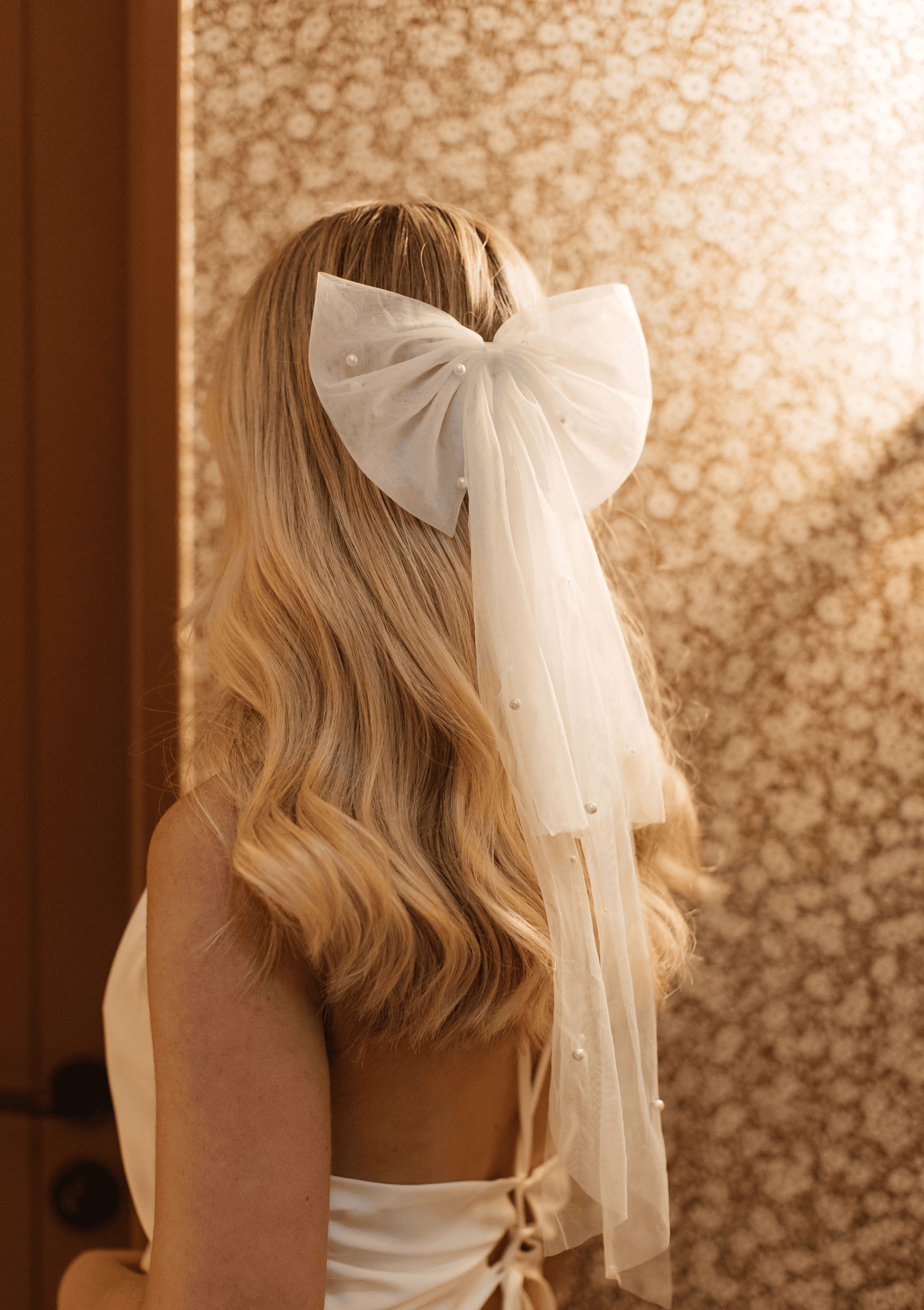 Faux Pearl Bridal Bow