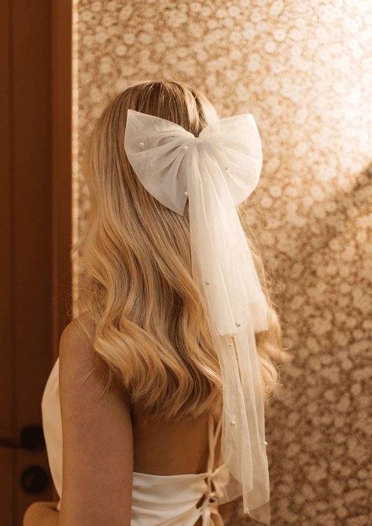 Faux Pearl Bridal Bow