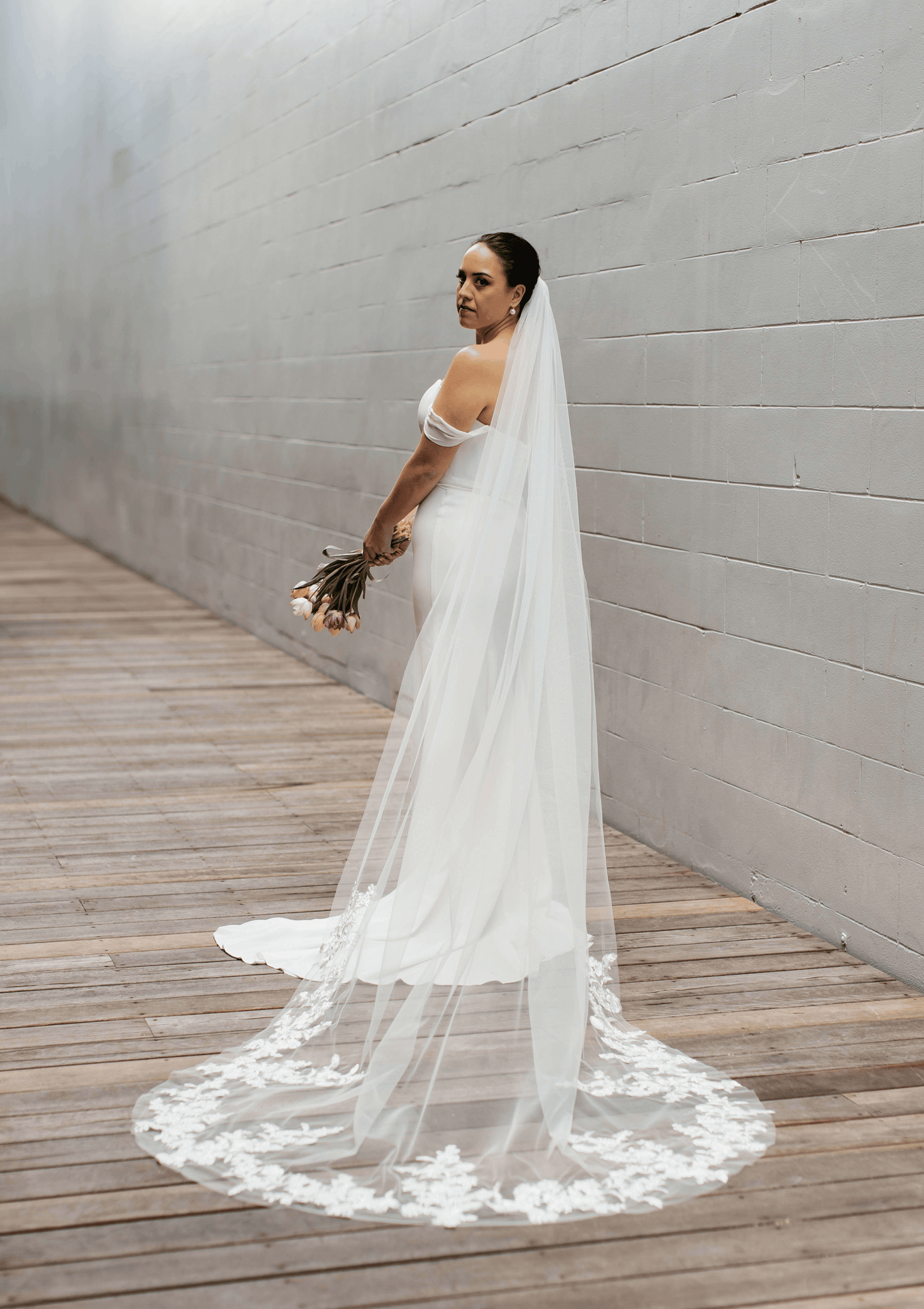 Floral Lace Veil 3m (Cathedral Veil)
