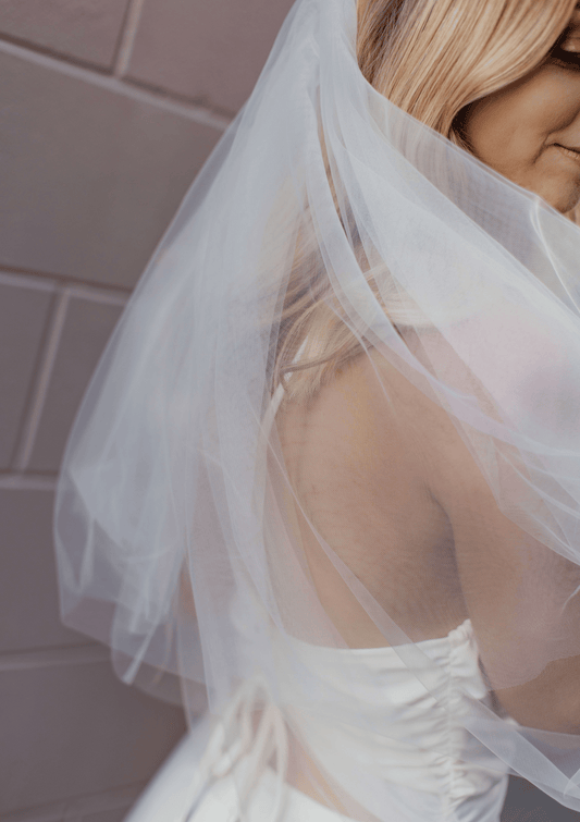 Two Tier Classic Blusher Bridal Veil 1m