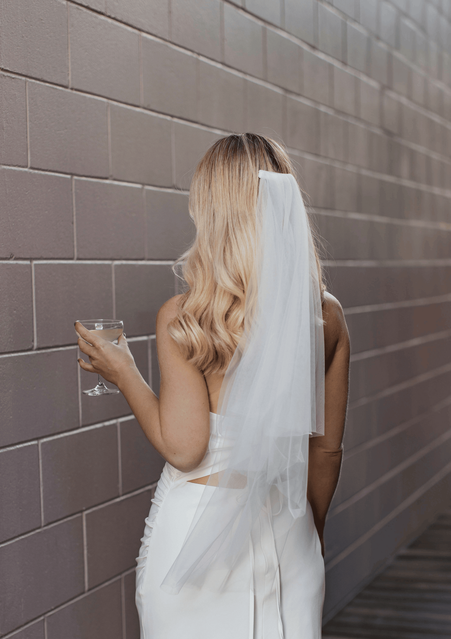 Two Tier Classic Blusher Bridal Veil 1m
