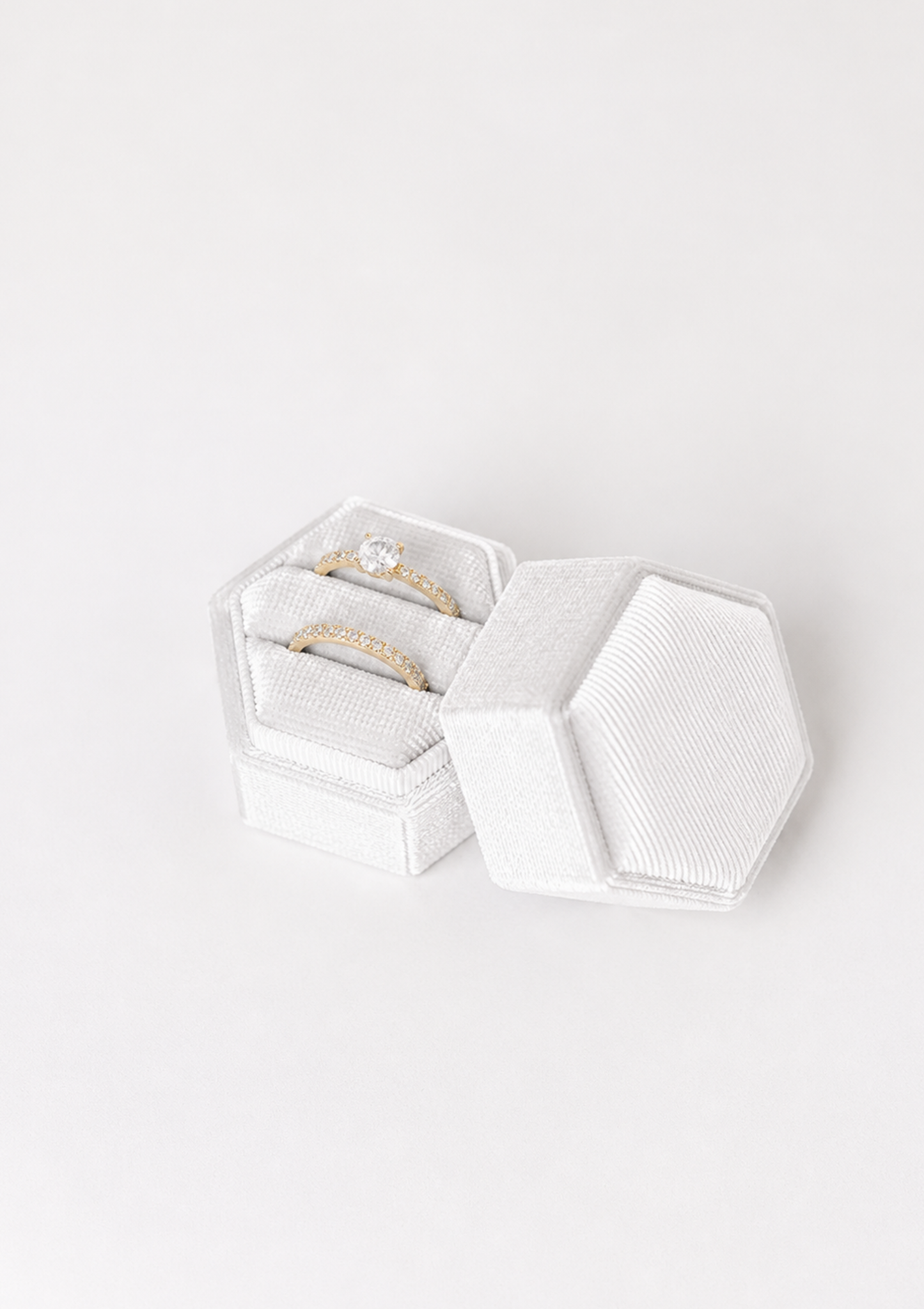 Hexagonal Velvet Ring Box- 5 Colour Options