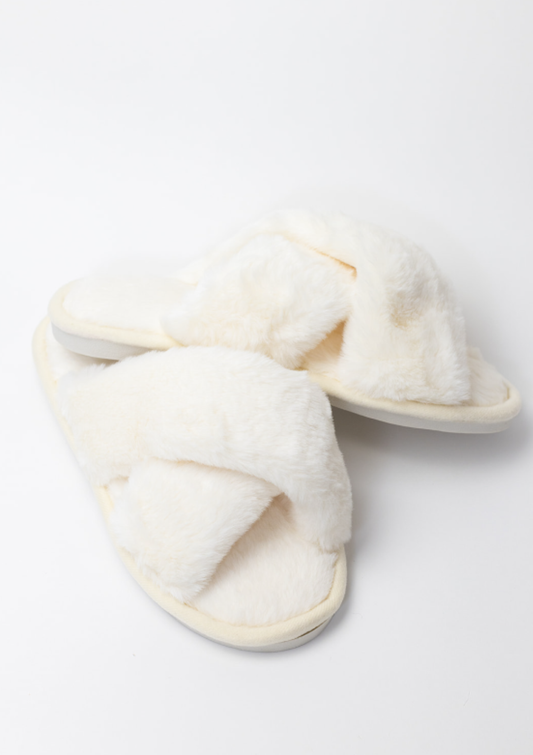Fluffy Bridal Slippers