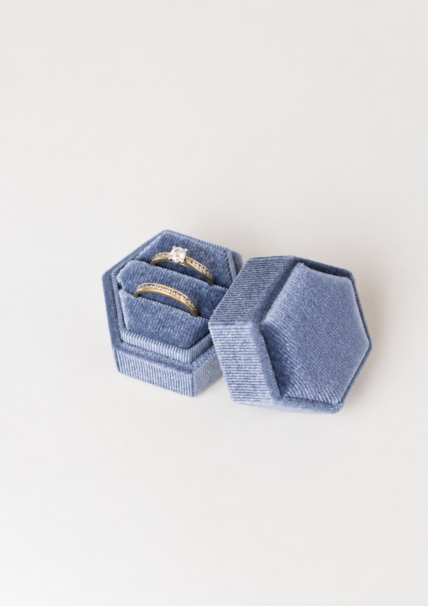Hexagonal Velvet Ring Box- 5 Colour Options