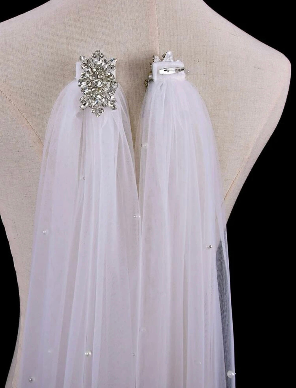 Pearl Bridal Wings- Veil Alternative