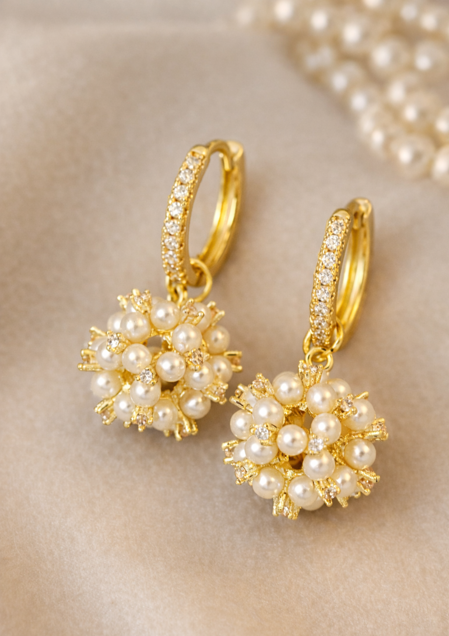 Isla Pearl Cluster Bridal Earrings