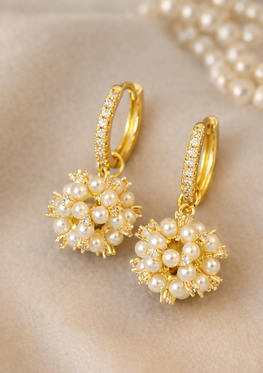 Isla Pearl Cluster Bridal Earrings