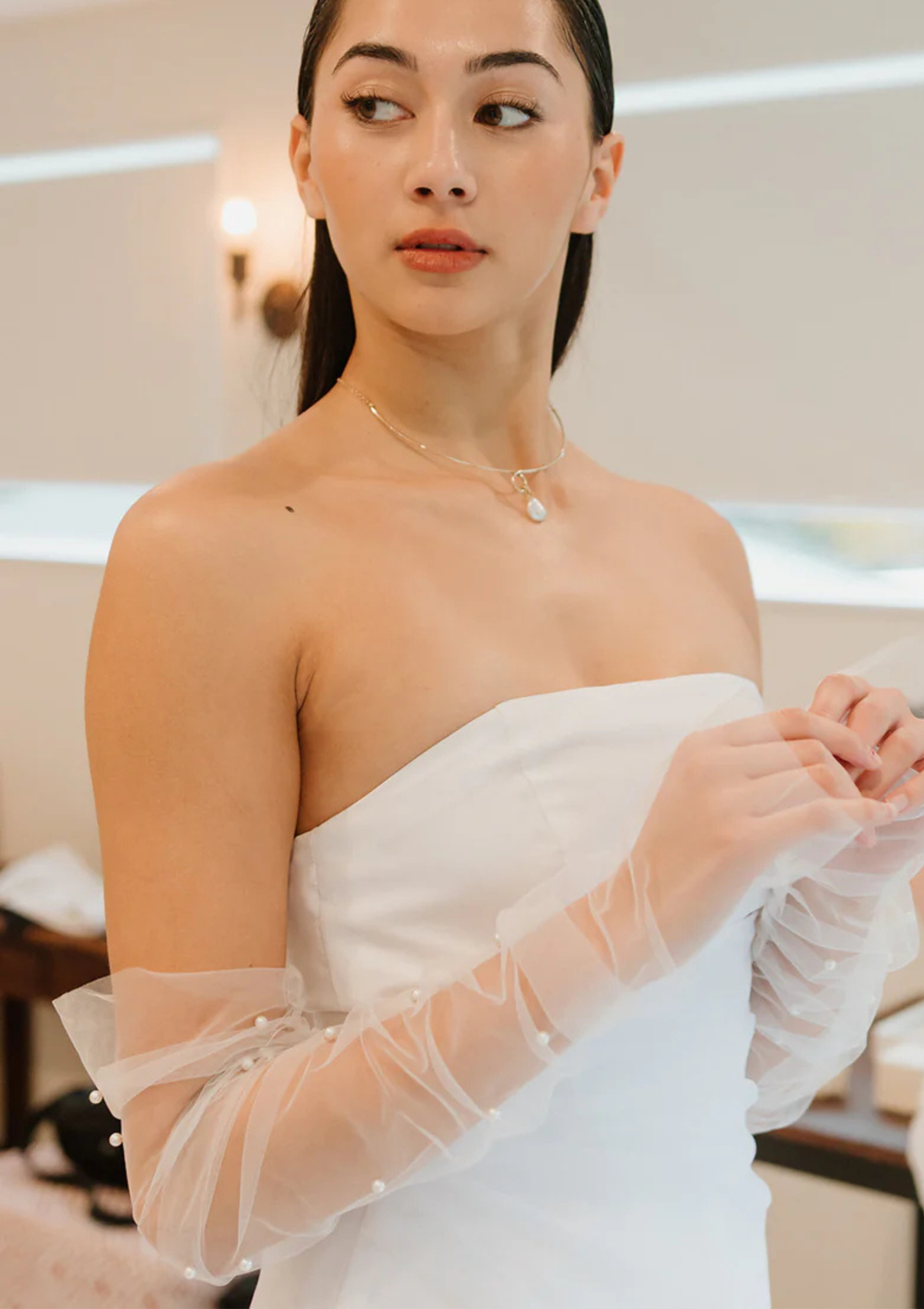 Pearl Removable Bridal Sleeves