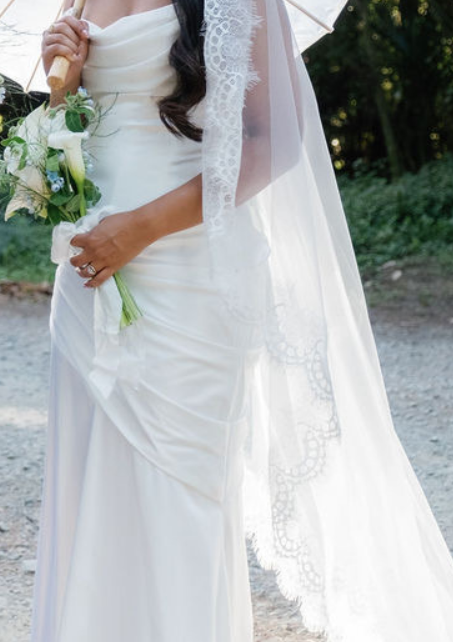 Mantilla Lace Bridal Veil- Ivory