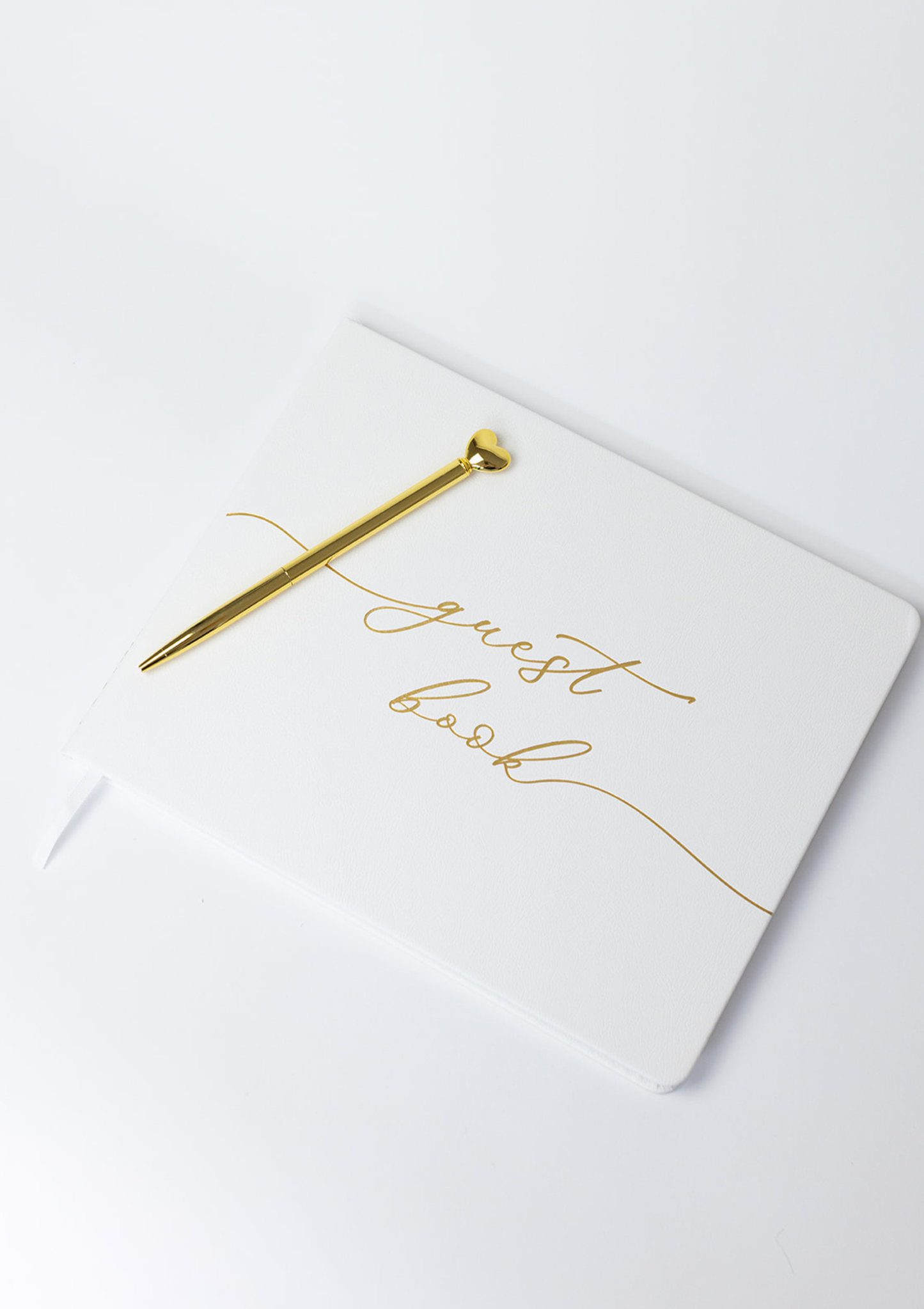 Guest Book- White Leather Look