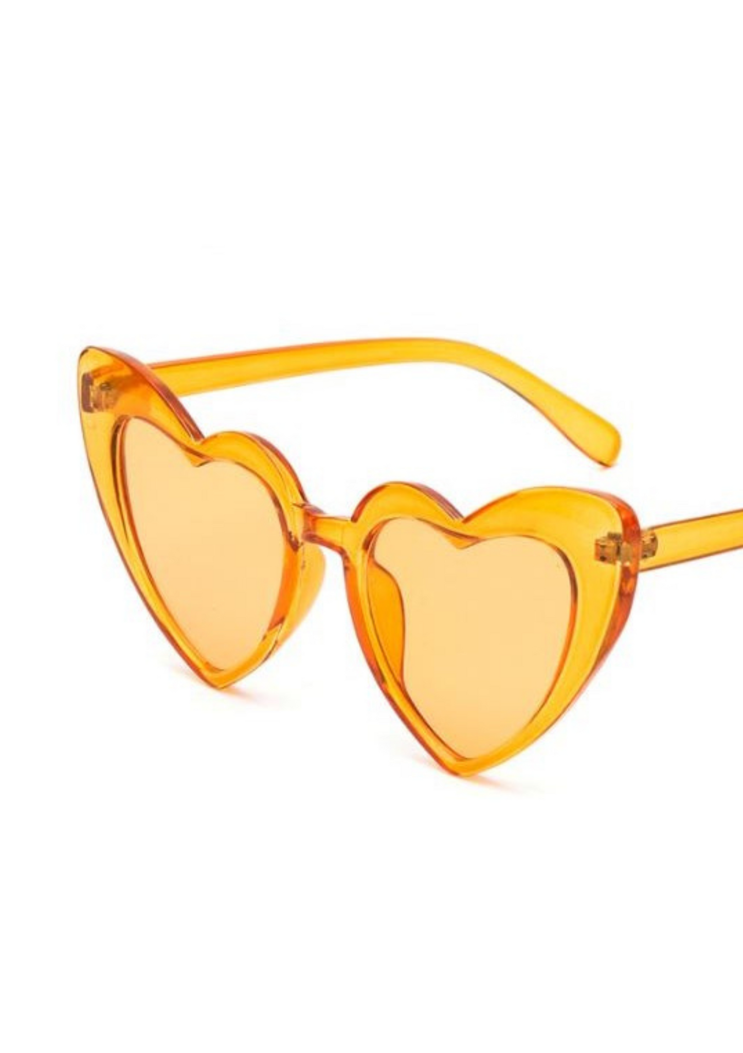 Transparent Orange Heart Sunglasses