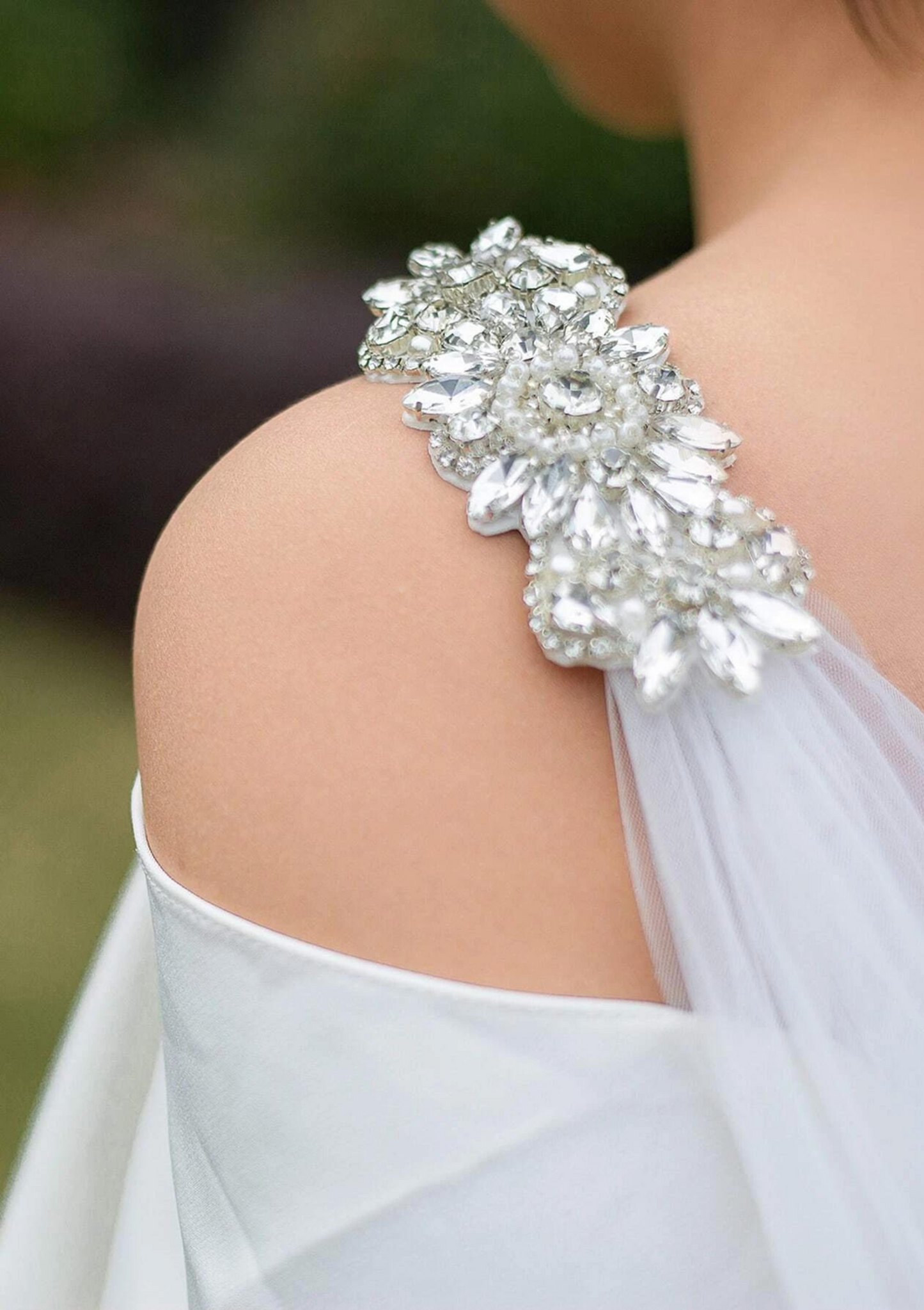 Pearl Bridal Cape Jewelled- Veil Alternative