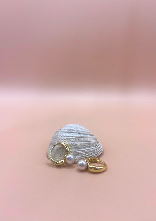 Simple Pearl Hoop Earrings
